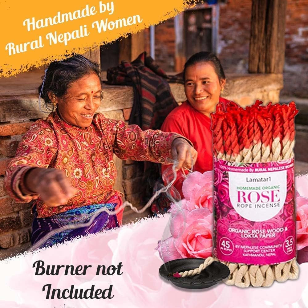 Artisanal Aromatherapy Incense Collection: Tibetan Rose, Himalayan Cedar, and Sandalwood - Exclusively Crafted by Skilled Nepali Artisans