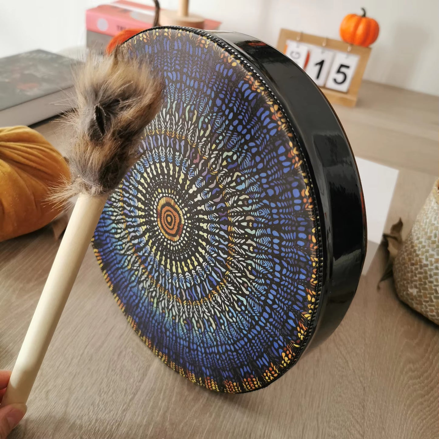 Handcrafted Shamanic Drum with Tree of Life Design - Siberian Spirit Music Instrument and Home Decor with Drumstick