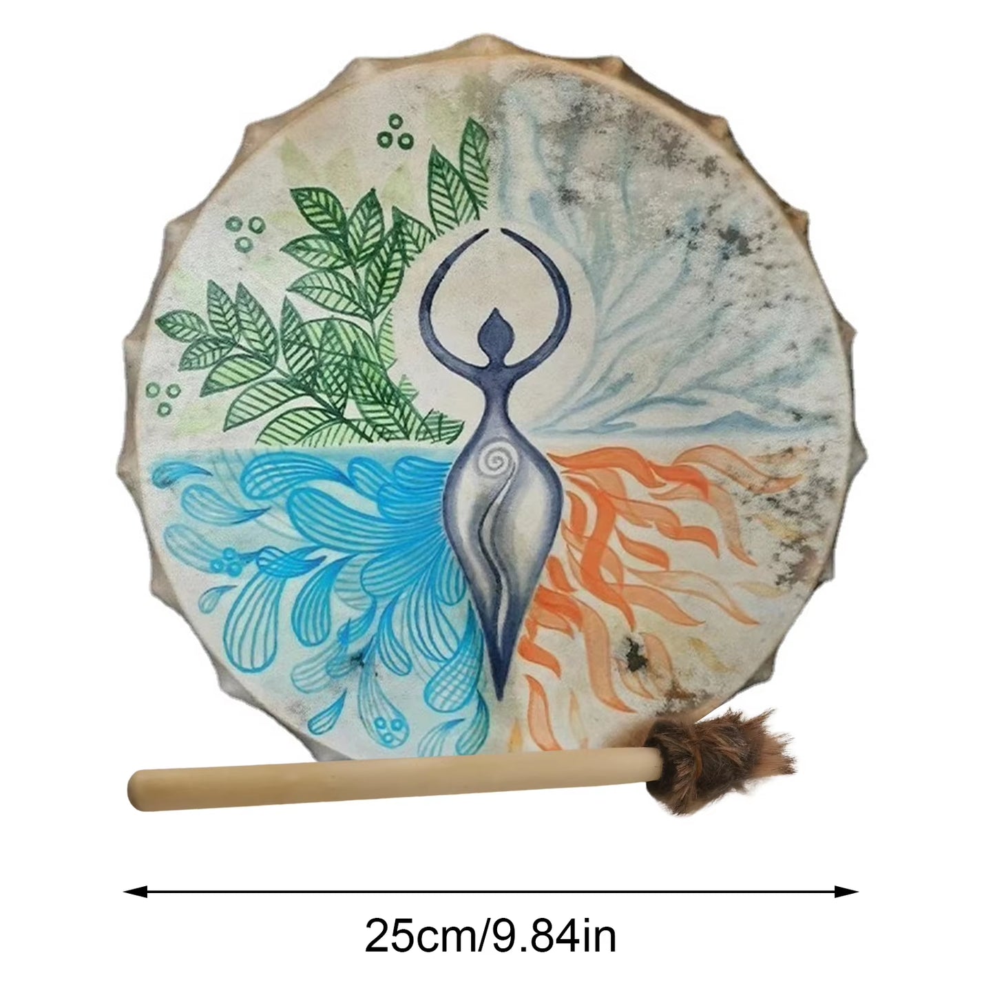Handcrafted Shamanic Drum with Tree of Life Design - Siberian Spirit Music Instrument and Home Decor with Drumstick