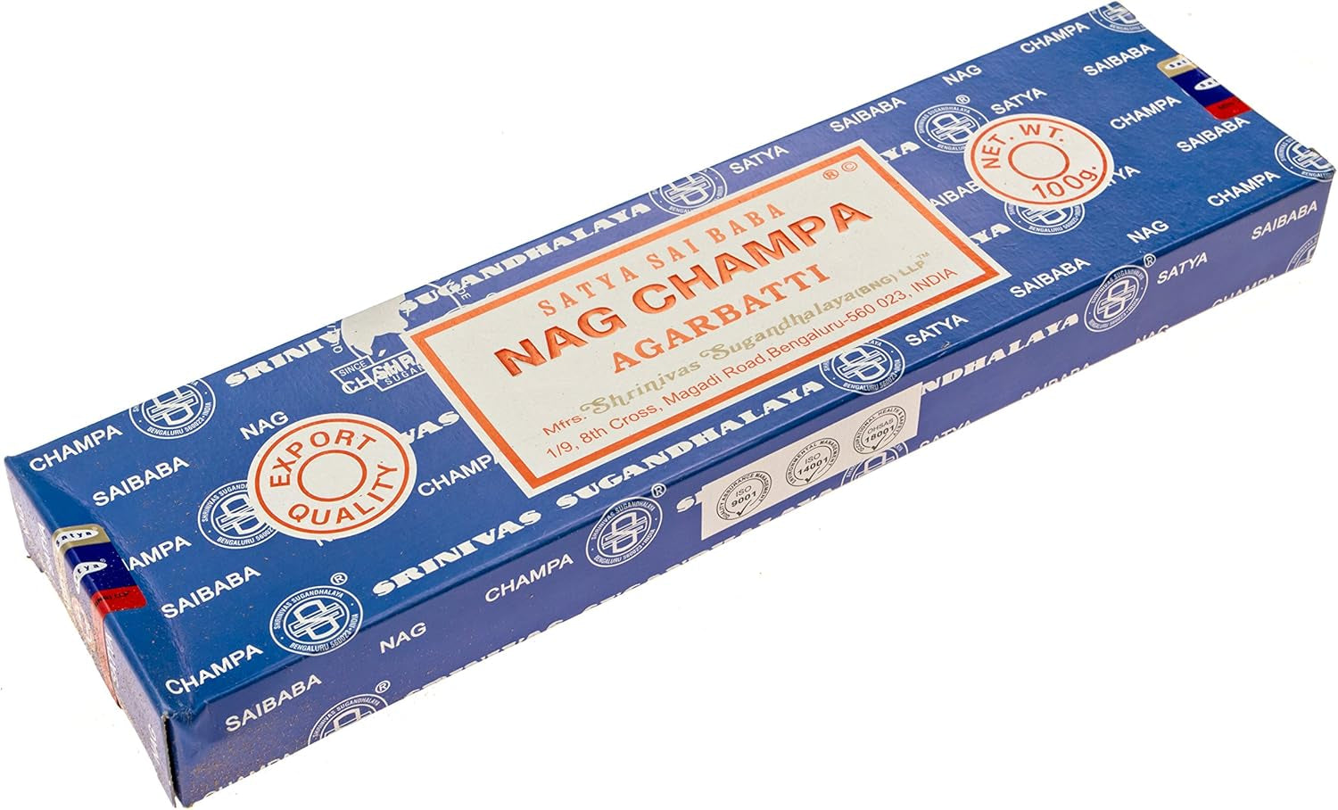 Nag Champa Incense Sticks with Tibetan Burner Holder - 100 Grams of Satya Sai Baba Incense for Aromatherapy, Spiritual Gifting, and Elegant Home Decor