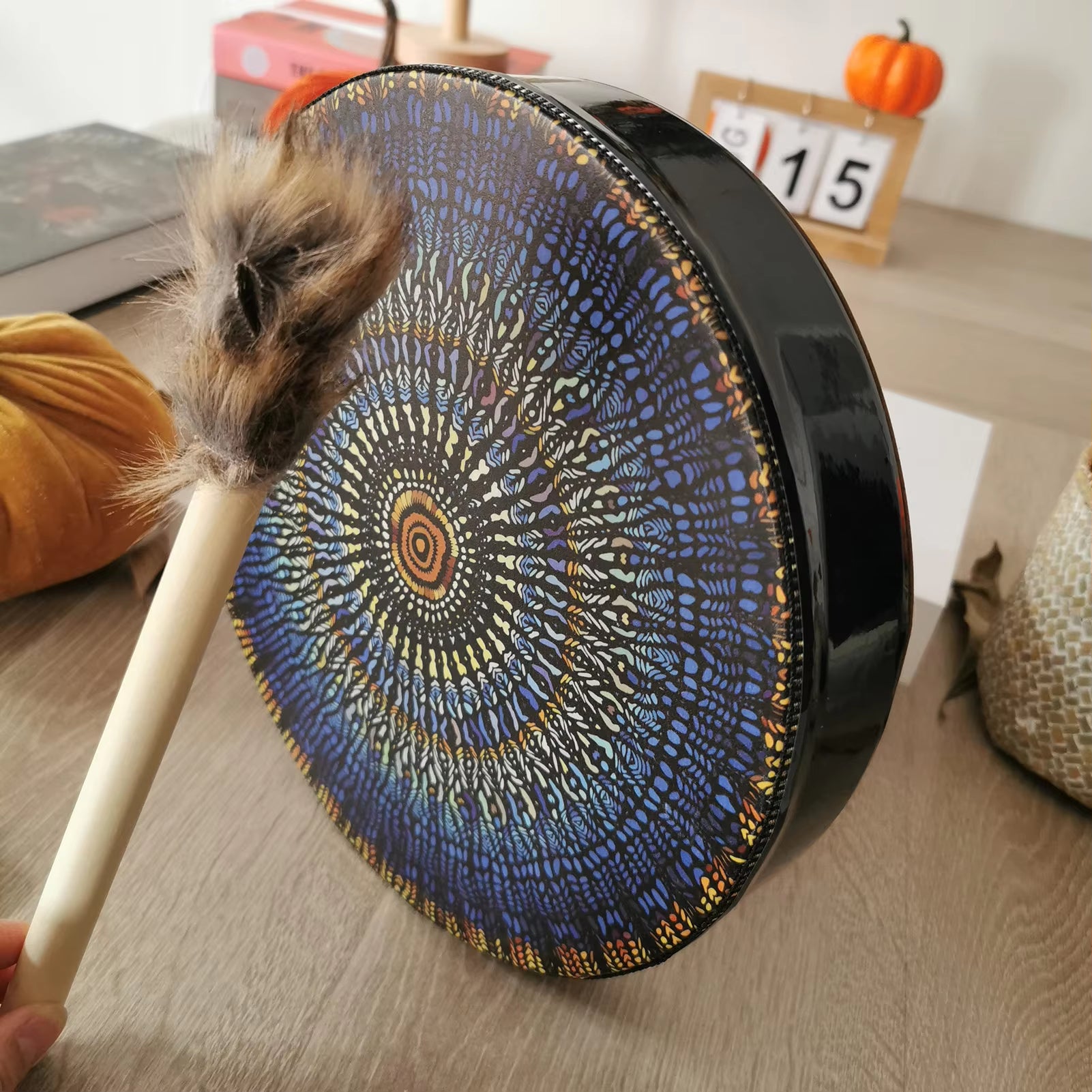 Handcrafted Shamanic Drum with Tree of Life Design - Siberian Spirit Music Instrument and Home Decor with Drumstick