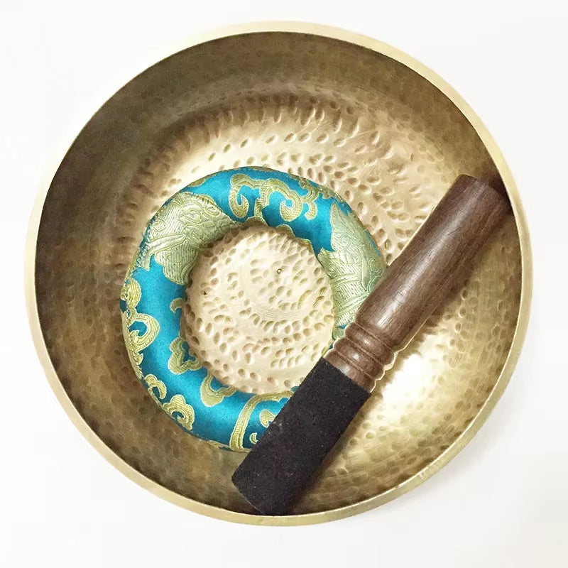 Premium Handcrafted Tibetan Singing Bowls in Seven Sizes for Buddha Yoga Meditation, Including Mallet and Cushion