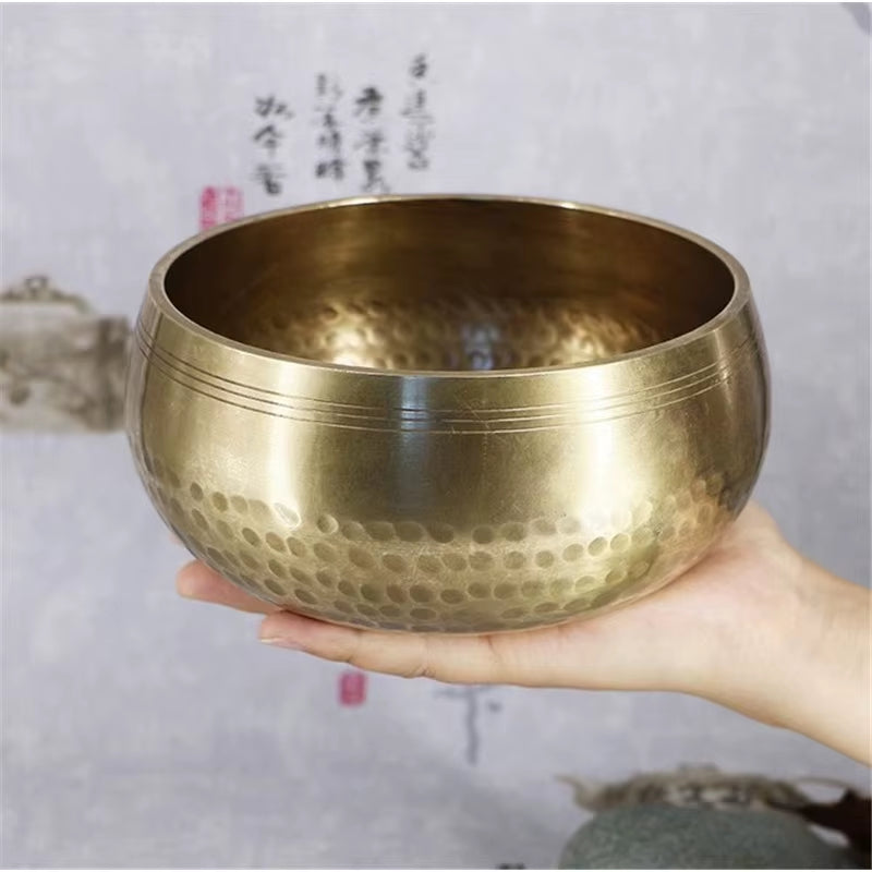 Tibetan Copper Singing Bowls - Handcrafted Decorative Pieces for Home and Yoga, Available in Sizes 8cm to 20cm