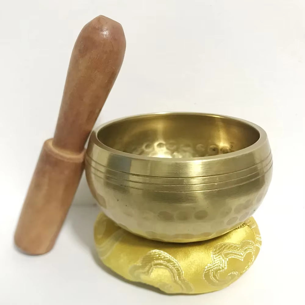 Premium Handcrafted Tibetan Singing Bowls in Seven Sizes for Buddha Yoga Meditation, Including Mallet and Cushion