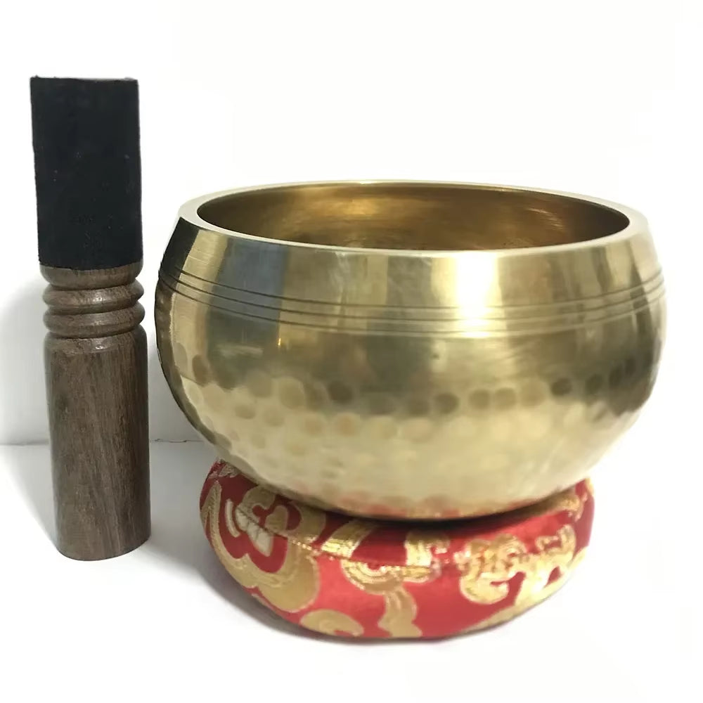 Premium Handcrafted Tibetan Singing Bowls in Seven Sizes for Buddha Yoga Meditation, Including Mallet and Cushion