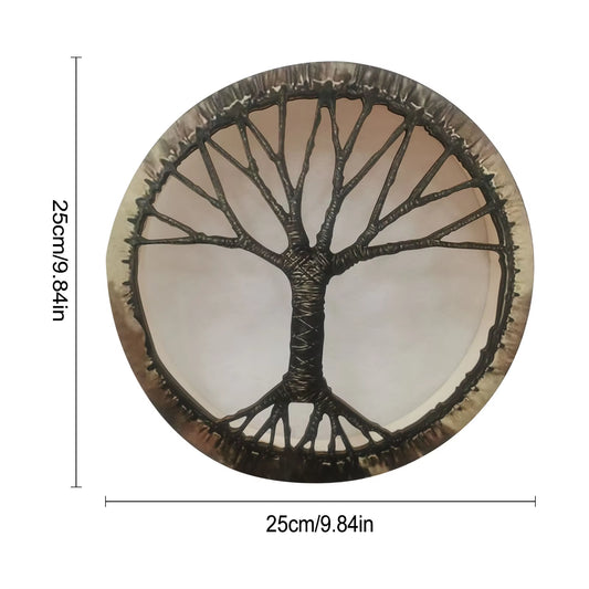 Handcrafted Shamanic Drum with Tree of Life Design - Siberian Spirit Music Instrument and Home Decor with Drumstick