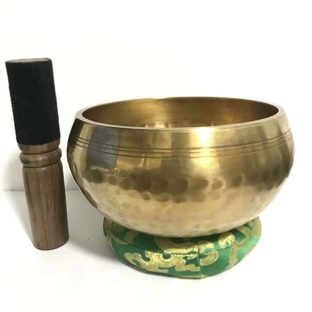 Premium Handcrafted Tibetan Singing Bowls in Seven Sizes for Buddha Yoga Meditation, Including Mallet and Cushion